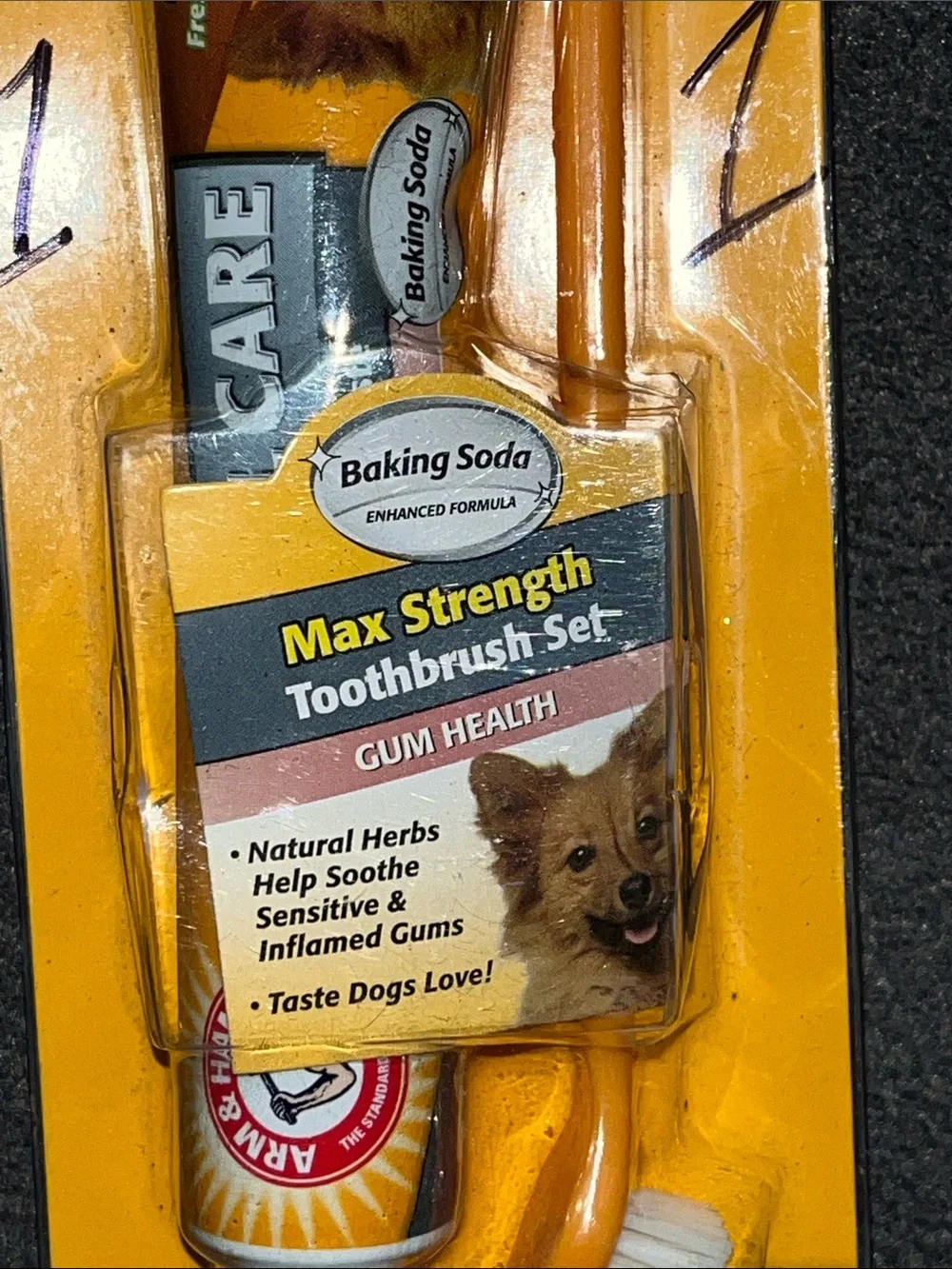 Clinical Care Max Strength Dog Toothbrush Set - Orange